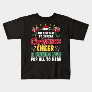 Funny Christmas Cheer Singer Outfit - Karaoke And Music Lovers Kids T-Shirt